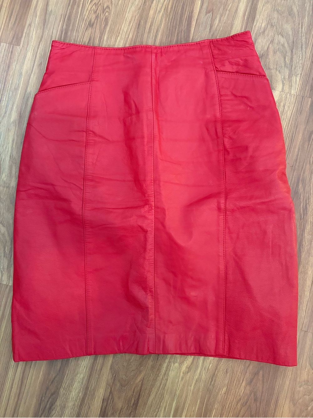 Wilson Red Leather Pencil Skirt